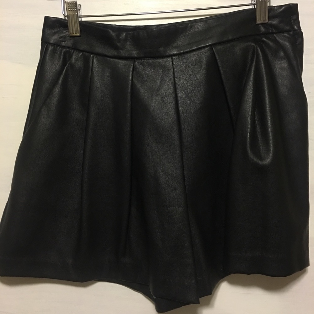 faux leather shorts